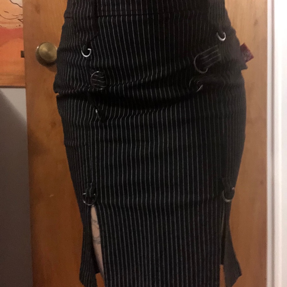 Pinstripe Pencil Skirt Rockabilly Pinup - Picture 3 of 6